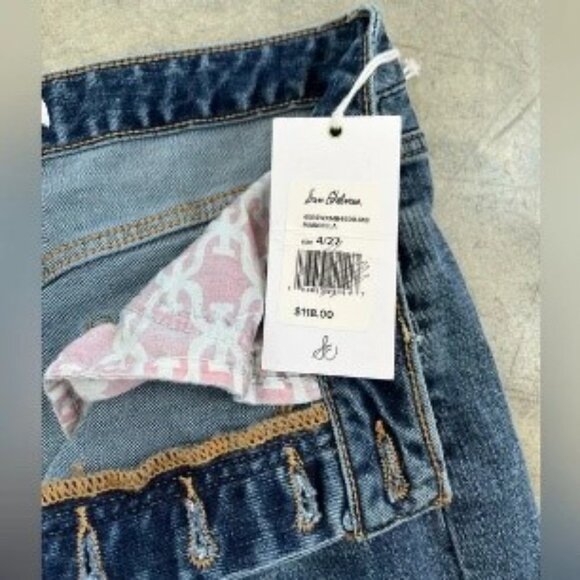 ✨2X HP✨NWT Sam Edelman Stiletto High Rise Straight Raw Edge Hem Jeans - Size 4 - Picture 13 of 13